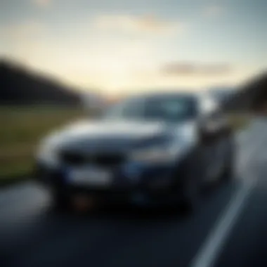 BMW vehicle on a scenic road emphasizing driving experience