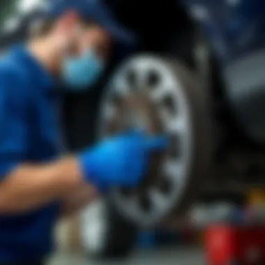 Mechanic performing clutch installation