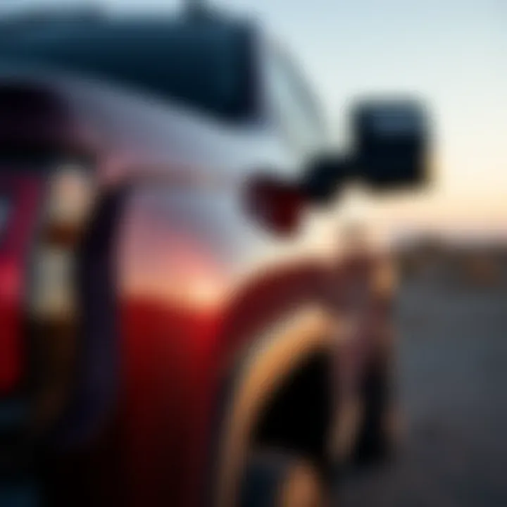 Close-up of the metallic paint finish on the Chevy Silverado 2500