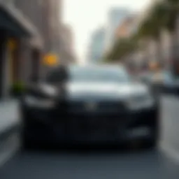 Sleek front view of a Chevrolet black car showcasing its modern design