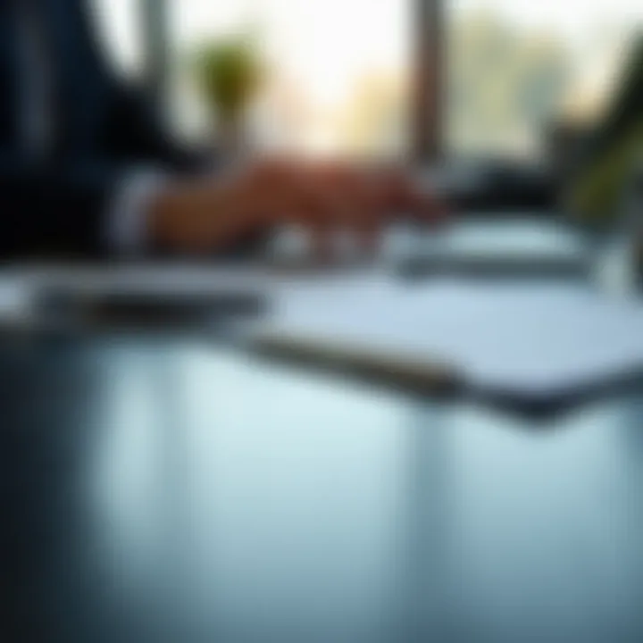 Legal documents related to car return sitting on a desk