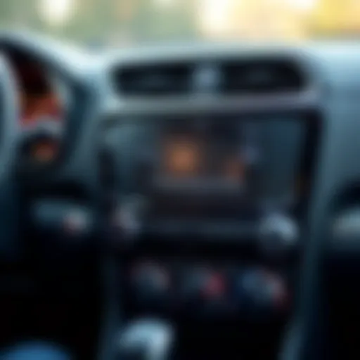 Modern screen radio installed in a truck dashboard