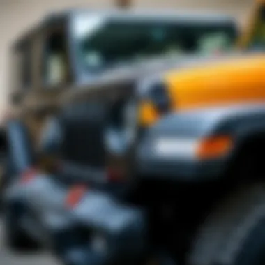 Close-up of hardtop installation on a Jeep Wrangler