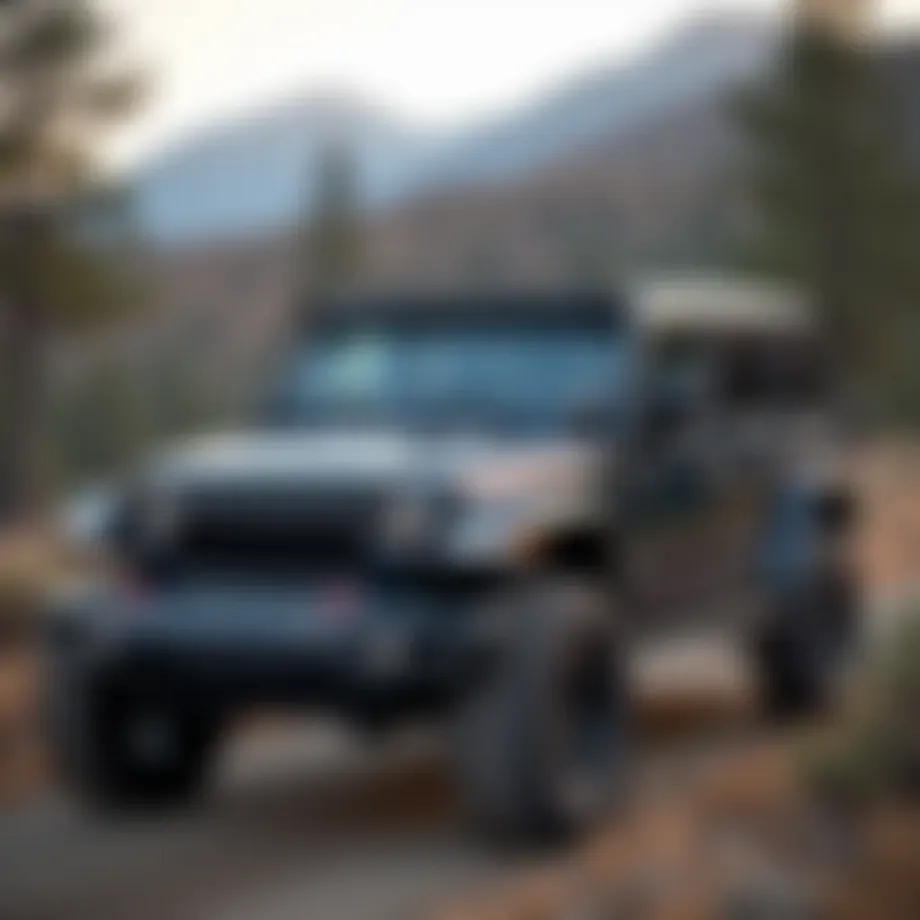 Various types of hardtops for Jeep Wranglers displayed outdoors